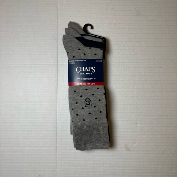 Chaps Classic Dress Dot Crew Socks , Pack Of 3 - Picture 1 of 4